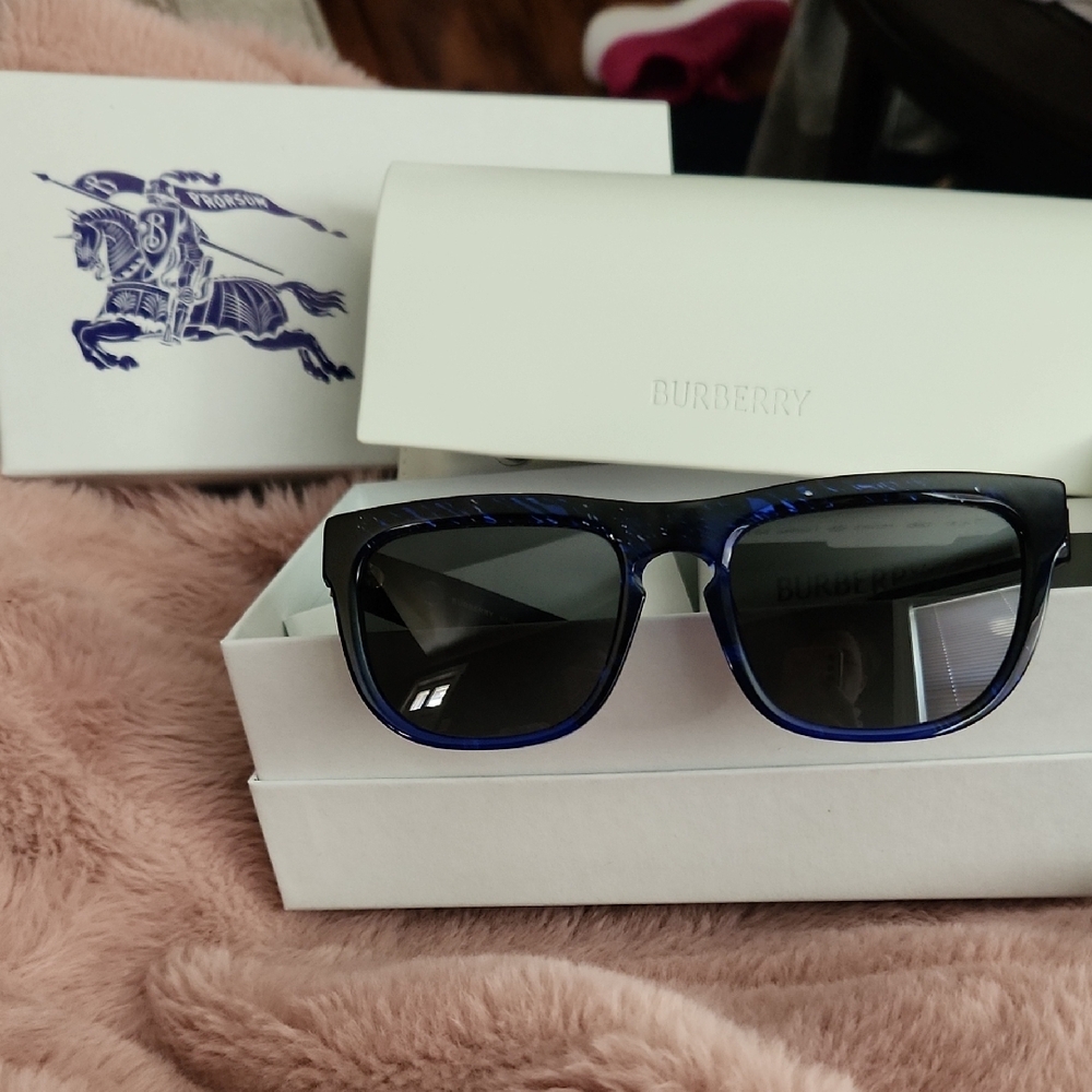 Burberry Black and Blue Frame Sunglasses